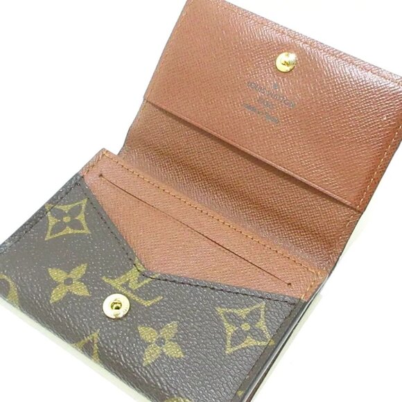 Auth LOUIS VUITTON Enveloppe Carte de Visite M63801 Monogram CA4127 Card Case - Picture 7 of 8